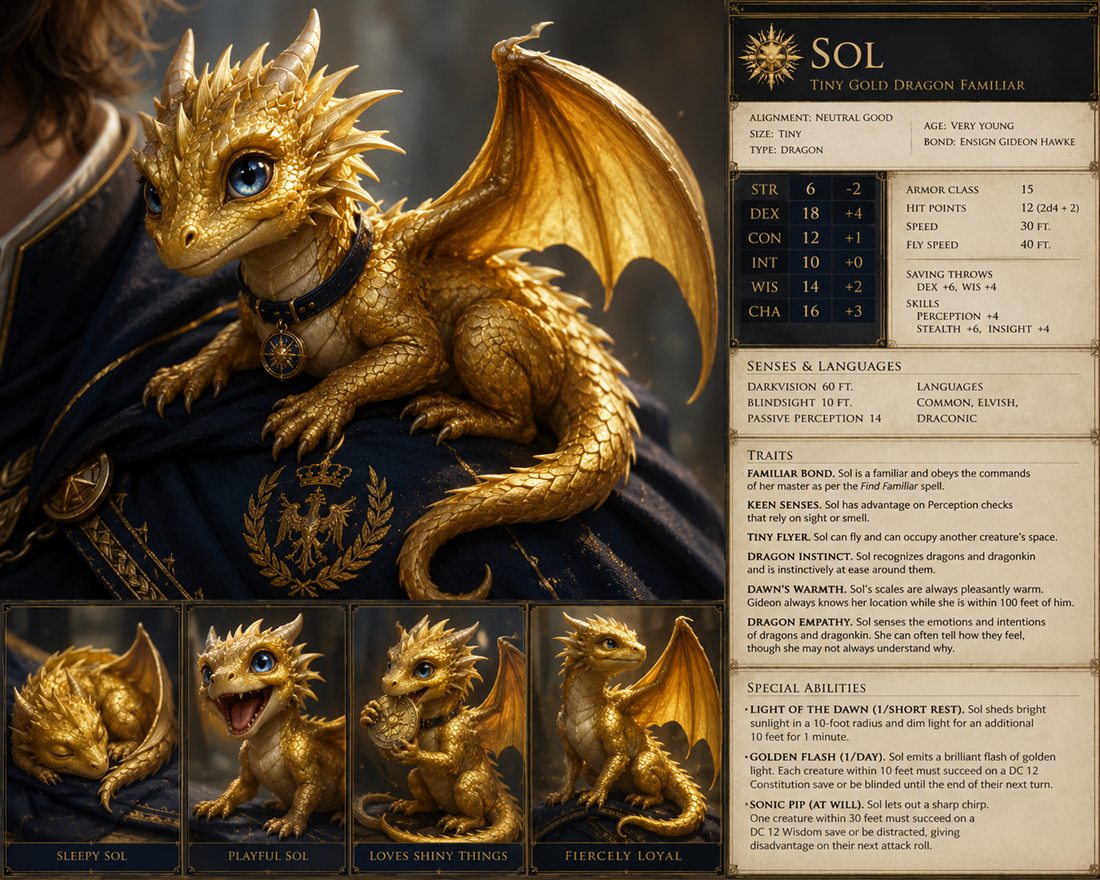 Sol, Gold Dragon Familiar